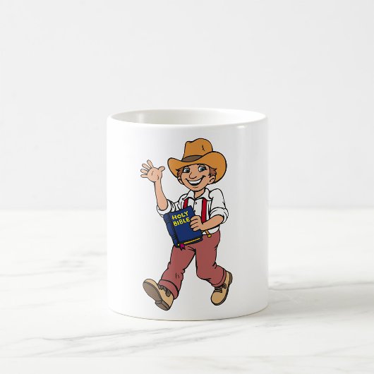 Mann mit einer Bibel Kaffeetasse