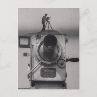 Mann mit einer Film-Kamera (1. Schuss) Postkarte