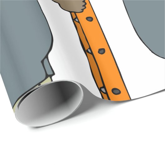 Mann mit einer Ladder Geschenkpapier (Rolleneckpunkt)