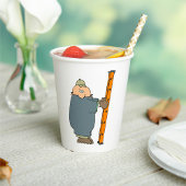 Mann mit einer Ladder Pappbecher