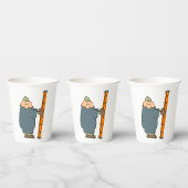 Mann mit einer Ladder Pappbecher