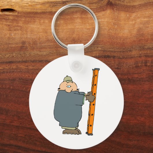 Mann mit einer Ladder Schlüsselanhänger (Vorderseite)