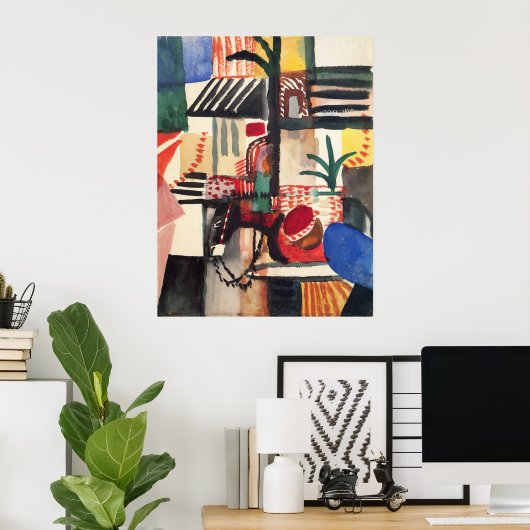 Mann mit Esel von August Macke Poster (Heimbüro)