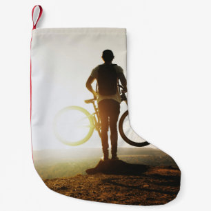 Mann mit Fahrrad Kleiner Weihnachtsstrumpf