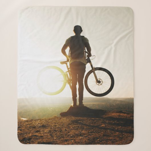 Mann mit Fahrrad Sherpadecke (Vorderseite)