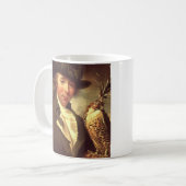 Mann mit Falcon Kaffeetasse (Vorderseite Links)