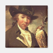 Mann mit Falcon Magnet (Vorne)