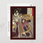 Mann mit Fox Goddess Kuniyoshi Fine Art Postkarte (Vorne/Hinten)