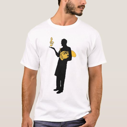 Mann mit französischem Horn-T - Shirt (Vorderseite)