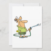 Mann mit Gartenschlauch Einladung (Vorderseite)