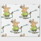Mann mit Gartenschlauch Geschenkpapier (Flach)