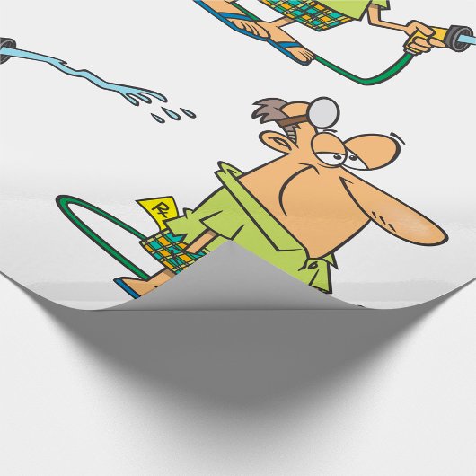 Mann mit Gartenschlauch Geschenkpapier