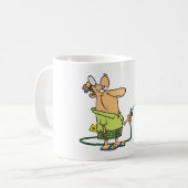 Mann mit Gartenschlauch Kaffeetasse (Vorderseite Links)