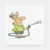 Mann mit Gartenschlauch Serviette (Vorderseite)