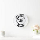 Mann mit Geldtasche Dollar Zeichen Runde Wanduhr (Zuhause)