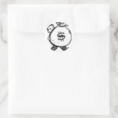 Mann mit Geldtasche Dollar Zeichen Runder Aufkleber (Tasche)