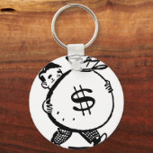 Mann mit Geldtasche Dollar Zeichen Schlüsselanhänger (Vorderseite)