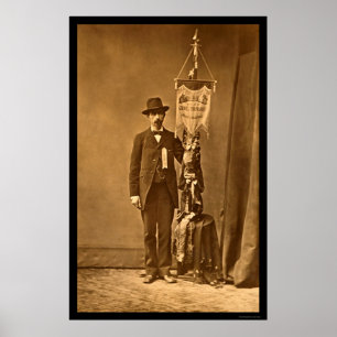 Mann mit General Thomas' Unit-Schlachtfeld 1864 Poster