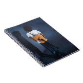 "Mann mit Gitarre", blaues und schwarzes Notizbuch Notizblock (Rechte Seite)