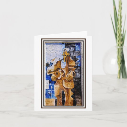 Mann mit Gitarre. Malerei in Orgosolo, Sardinien Karte (Vorderseite)