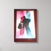 Mann mit Gitarrenrosa Leinwand (Vorderseite)