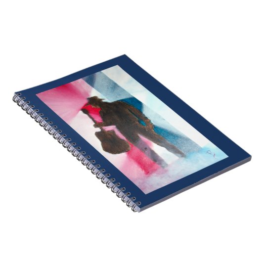 Mann mit GitarrenspiralNotebook Notizblock (Rechte Seite)