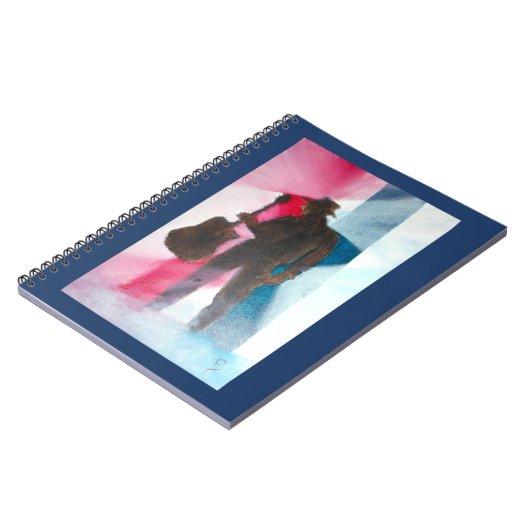 Mann mit GitarrenspiralNotebook Notizblock (Linke Seite)