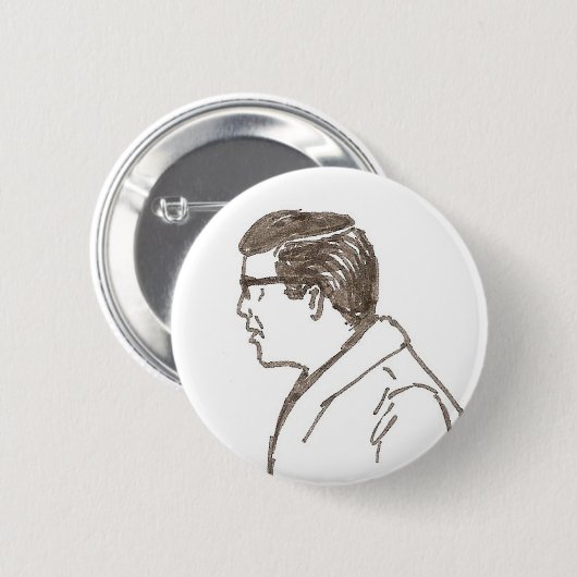 Mann mit Gläsern Button (Vorne & Hinten)