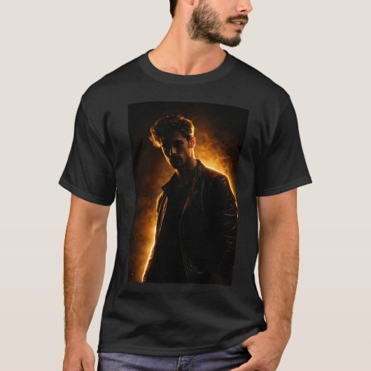 Mann mit goldenem Licht T-Shirt (Vorderseite)