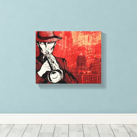 Mann mit Horn Leinwanddruck (Insitu (Holzboden))