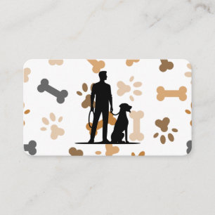 Mann mit Hund Pfoten und Knochen Visitenkarte