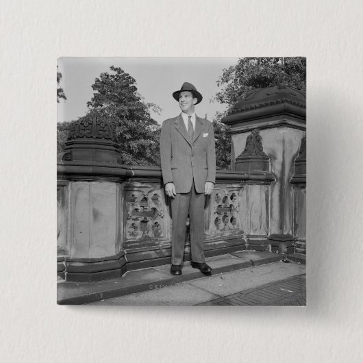 Mann mit Hut Button (Vorderseite)