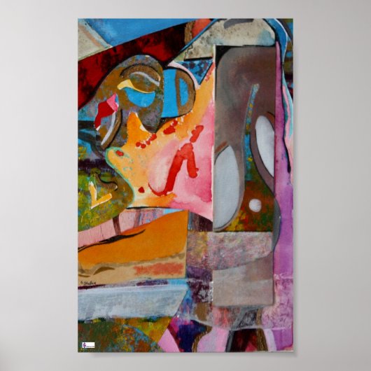 Mann mit Hut und kleinem Druck Poster (Vorne)