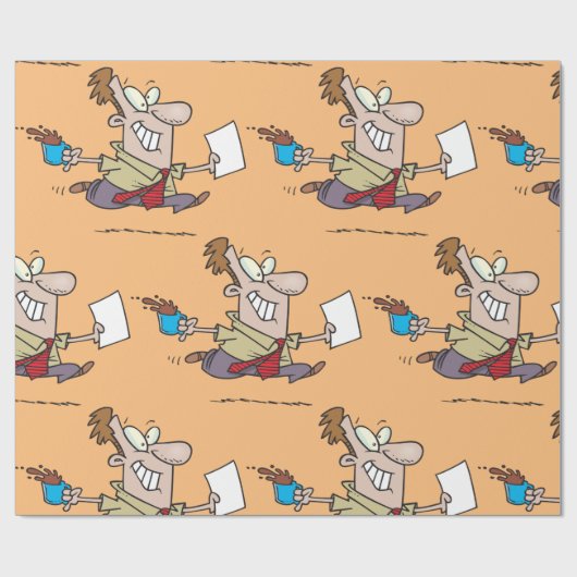 Mann mit Kaffee Geschenkpapier (Flach)