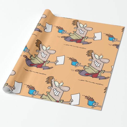 Mann mit Kaffee Geschenkpapier (Ungerollt)