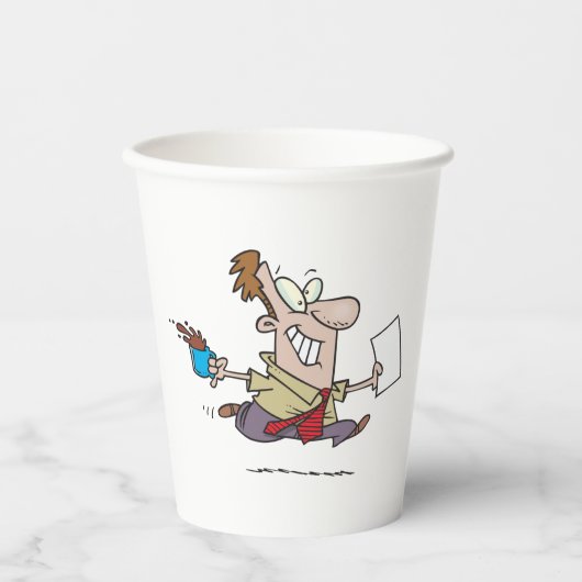 Mann mit Kaffee Pappbecher (Vorderseite)