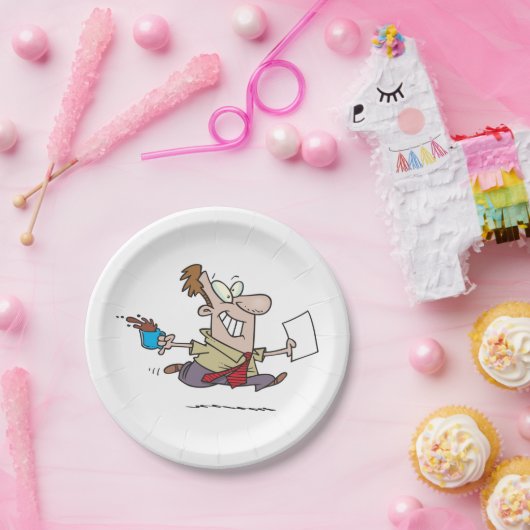 Mann mit Kaffee Pappteller (Party)