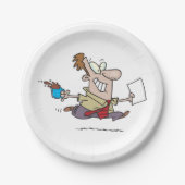 Mann mit Kaffee Pappteller (Vorderseite)