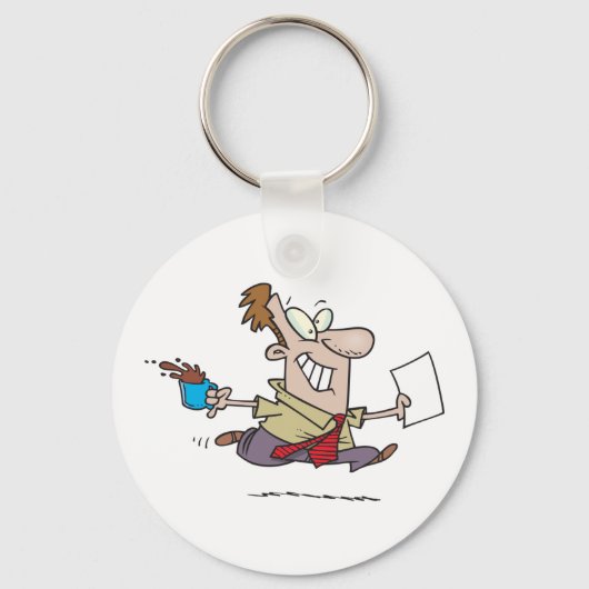 Mann mit Kaffee Schlüsselanhänger (Rückseite)