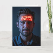 Mann mit Karo Motor Zeichen Karte (Vorderseite)