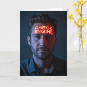 Mann mit Karo Motor Zeichen Karte (Gelbe Blume)