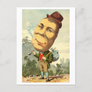 Mann mit Kartoffelgesicht Vintage Kuriosität Postkarte