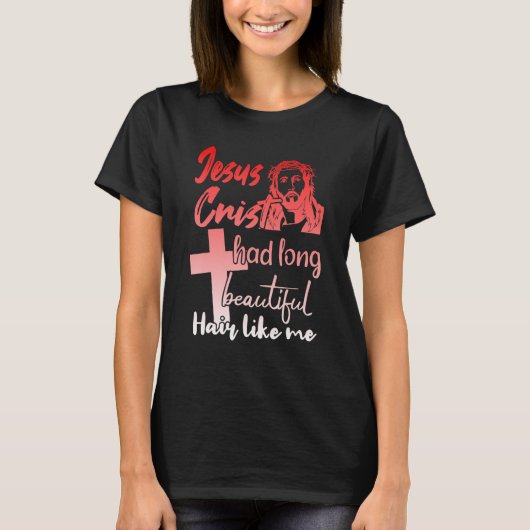 Mann mit langem Haar T-Shirt (Vorderseite)