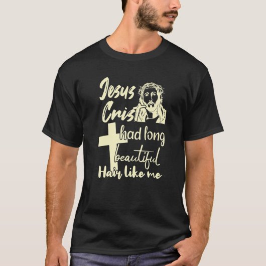 Mann mit langem Haar T-Shirt (Vorderseite)