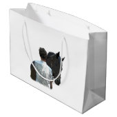 Mann mit leichtgepanzerten Pferdegeschenktaschen Große Geschenktüte (Rückseite Schrägansicht)