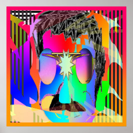 Mann mit Lila Linsen Poster