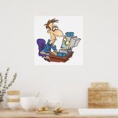 Mann mit müden Augen Poster (Küche)