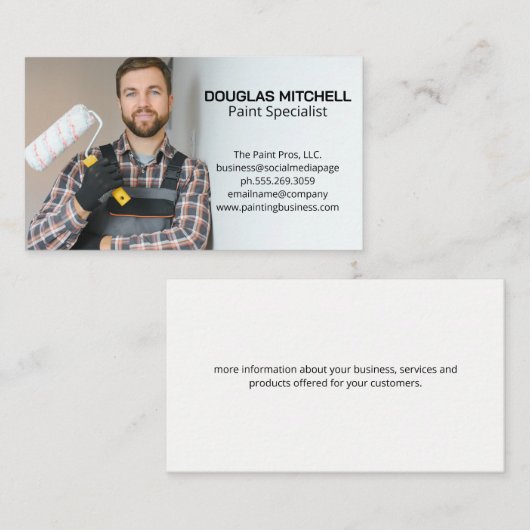 Mann mit Paint Roller Visitenkarte (Vorne/Hinten)