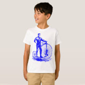 Mann mit Penny Farthing - Blau T-Shirt (Vorne ganz)