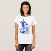 Mann mit Penny Farthing - Marine T-Shirt (Vorne ganz)